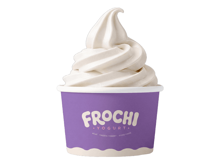 Coconut frozen yogurt swirled into a Frochi cup