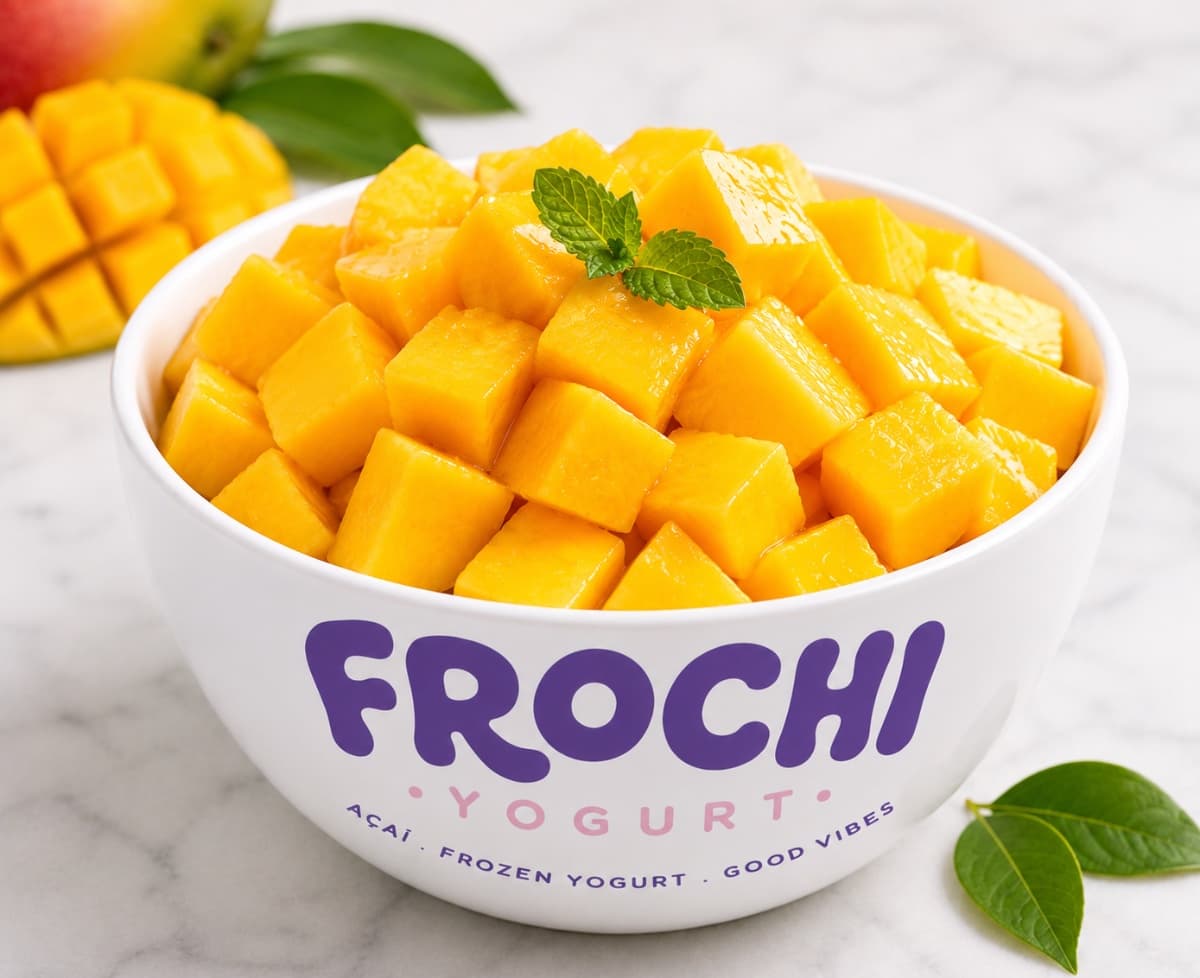 A bowl of Freshly cut mango