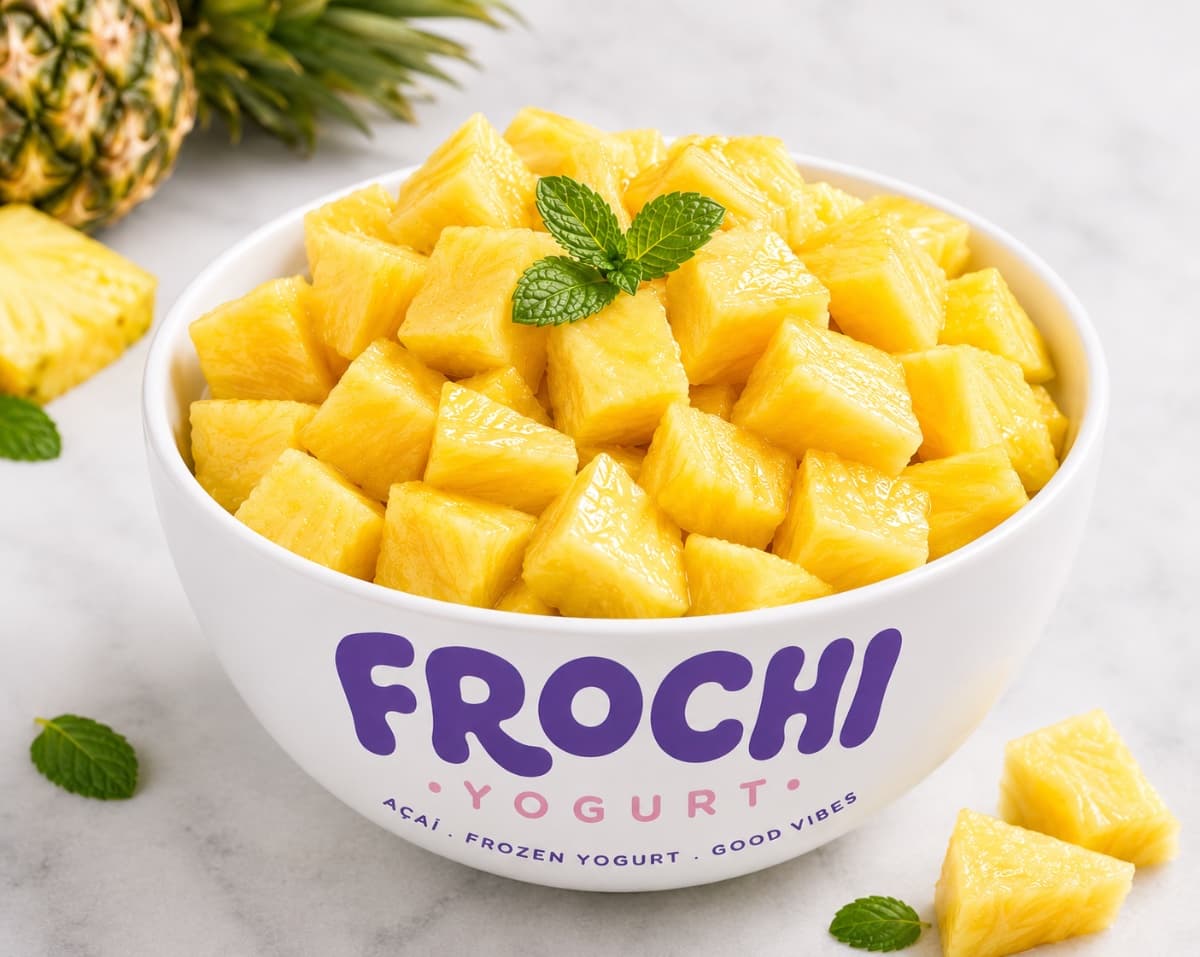 A Bowl of Fresh-Cut Pineapple