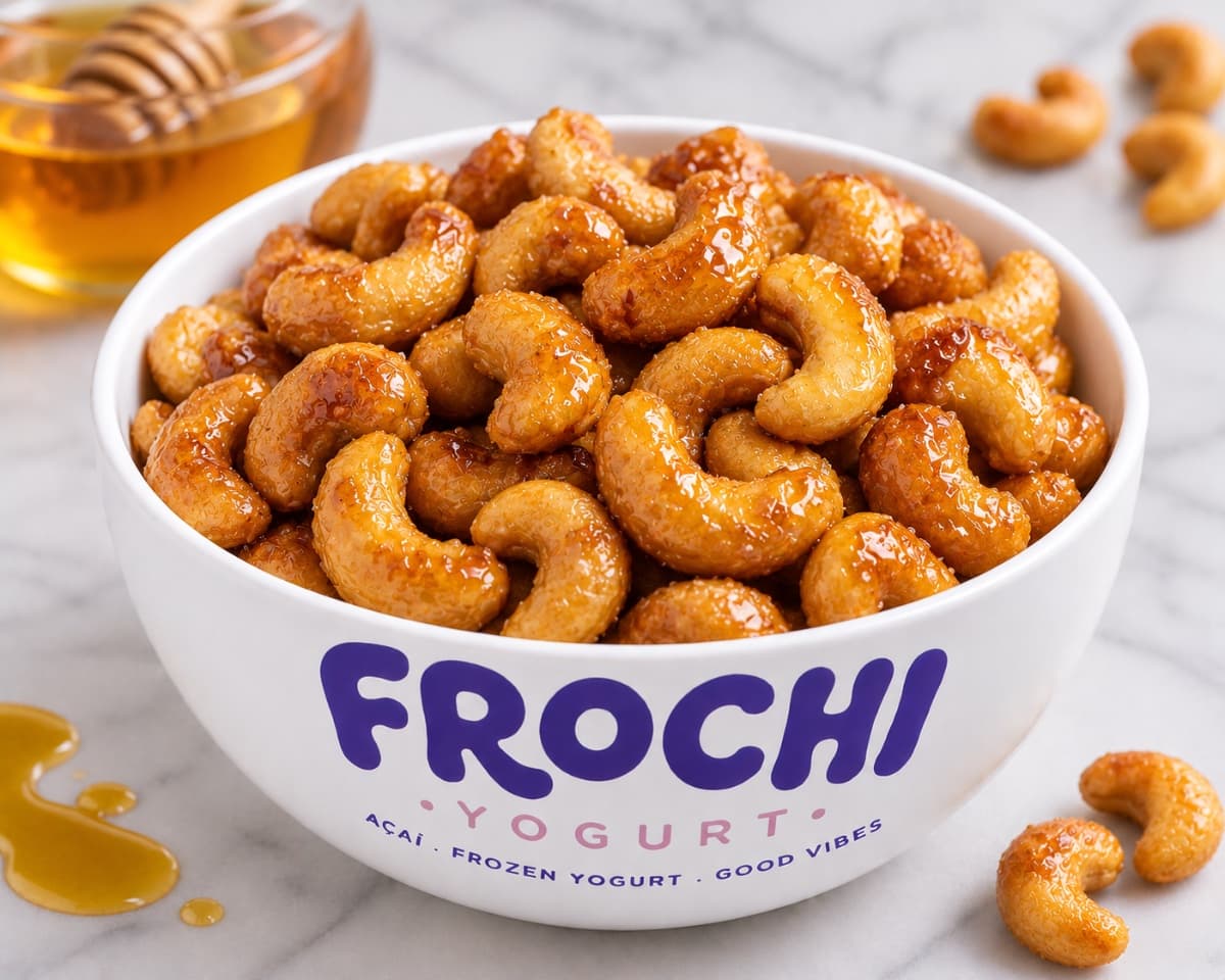 A bowl of Honey Roasted Cashews