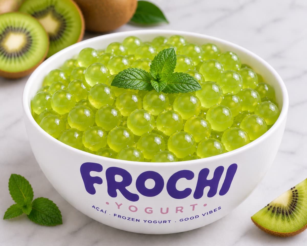 A bowl of Kiwi Fruit Pearls